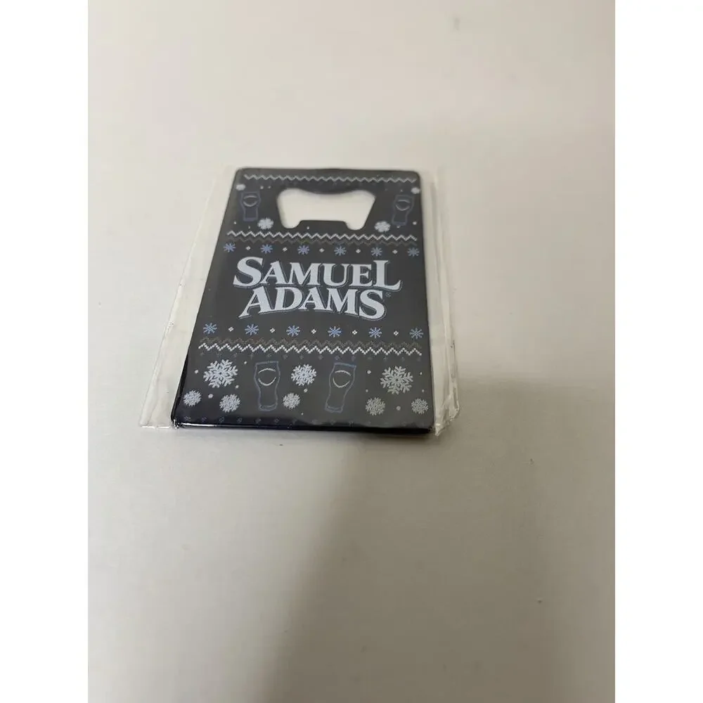 SAMUEL ADAMS Bottle Opener Blue White Lettering Snowflakes Promotional NEW